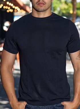 德国merz b.schwanen小天鹅1950s纯色短袖有机棉圆领t恤男士夏季