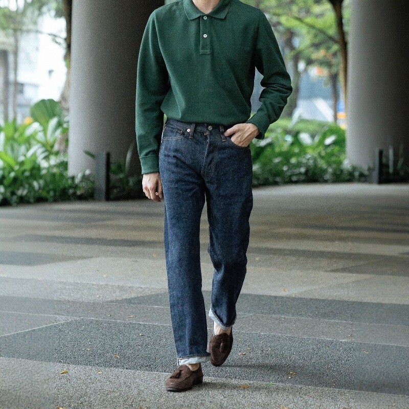 日产RESOLUTE 710林芳亨原色修身裤子直筒吊脚牛仔裤中腰长裤男裤