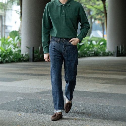 日产RESOLUTE 710林芳亨原色修身裤子直筒吊脚牛仔裤中腰长裤男裤