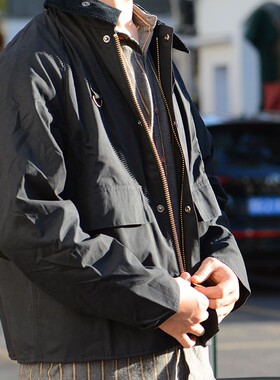 王一博同款 英国Barbour peached Spey无蜡钓鱼夹克风衣外套短款