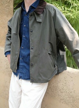 白宇同款 Barbour OS Transport日版复古宽松无蜡夹克外套风衣男