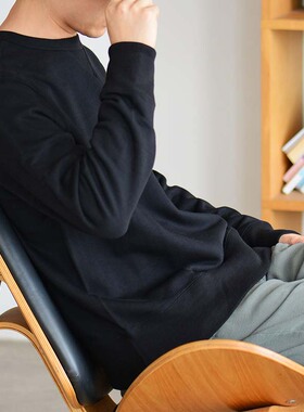 德国merz b schwanen小天鹅秋季纯棉运动上衣圆领套头纯色卫衣