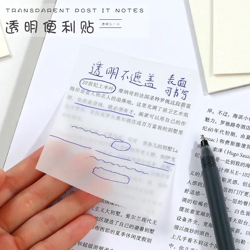 透明便利贴可写字画画oc自设换装可撕粘性强错题笔记便利贴高颜值