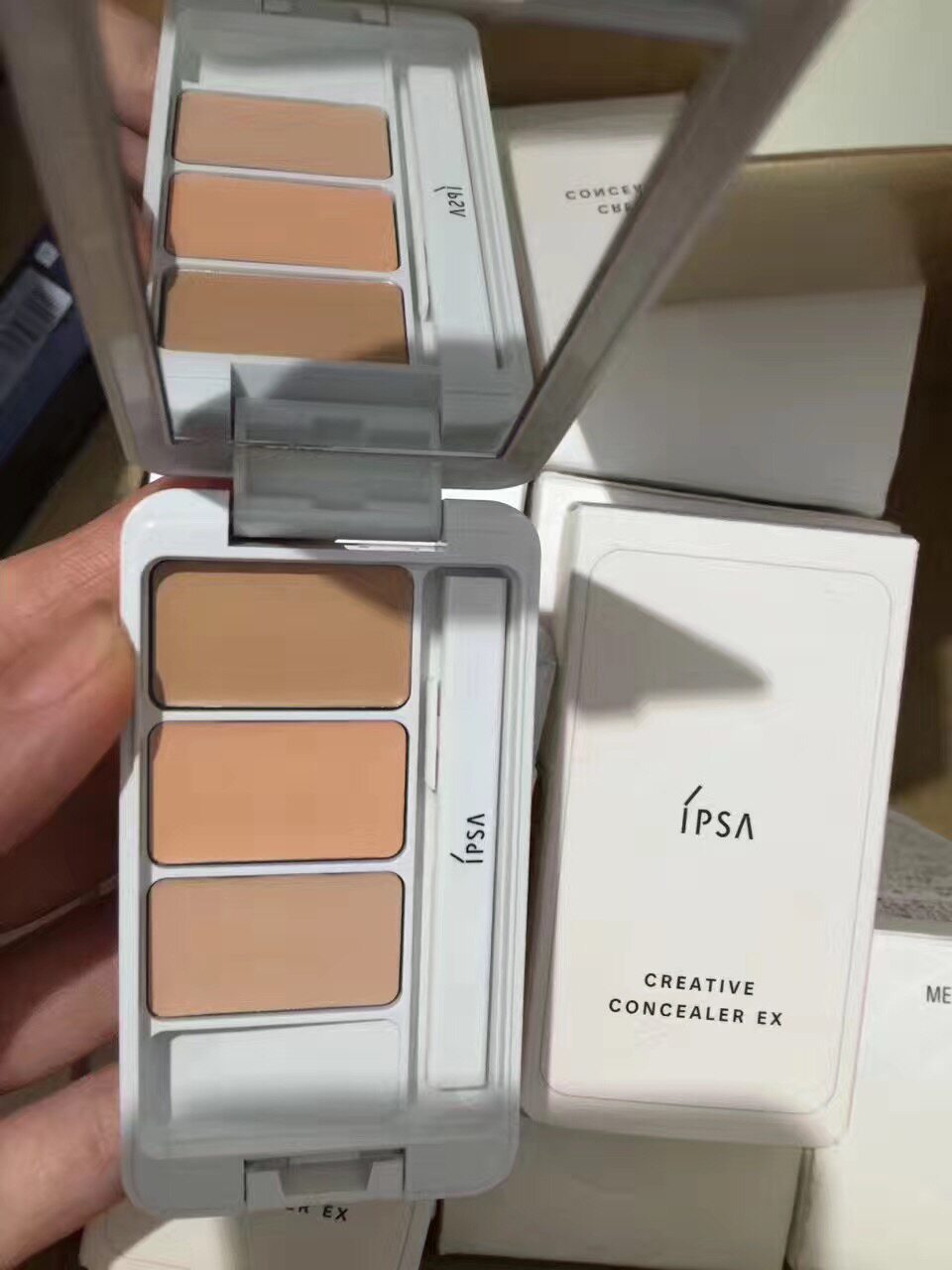 日本IPSA茵芙莎透白无暇水润修饰三色遮瑕膏痘印雀斑防晒4.5g