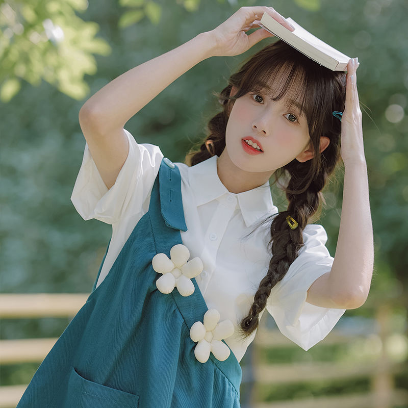 小个子奶甜少女背带套装连衣裙女