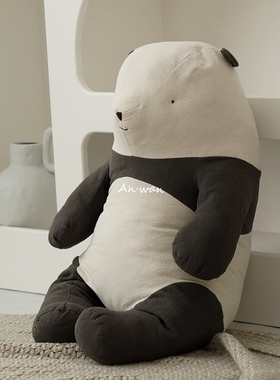 安晚 熊猫大号陪睡公仔 宝宝安抚玩偶北欧出口高级娃娃可啃咬