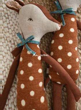 安晚 婴儿安抚公仔小鹿斑比玩偶圣诞陪睡娃娃北欧可啃咬可爱