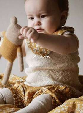 安晚 出口美国婴儿口水巾冬季棉防水新生宝宝围嘴双面棉麻0-3岁