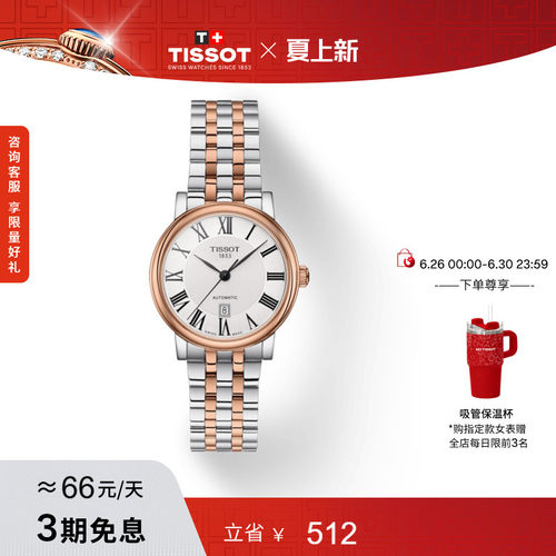 Tissot天梭卡森臻我机械钢带女表