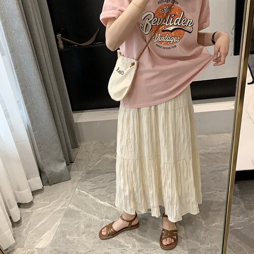 高腰显瘦休闲蛋糕半身裙