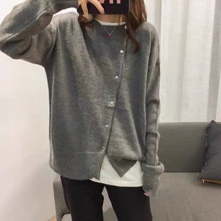 南瓜籽女装定制微胖妹妹mm春秋针织开衫洋气减龄宽松显瘦遮肉外套