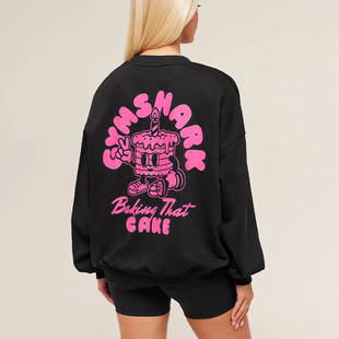 GYM鲨鱼健身圆领卫衣宽松长袖瑜伽运动跑步健身撸铁外搭日常休闲