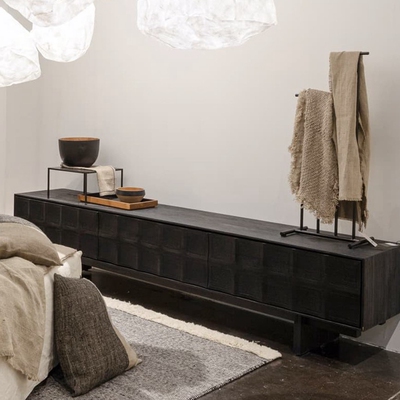 诧寂风中古复古风北欧实木电视柜