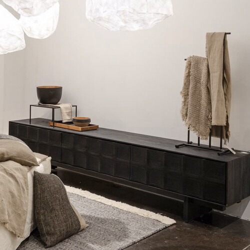 诧寂风中古复古风北欧实木电视柜