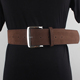 极简高级row基础款 经典 方扣绒面中性宽腰带鹿皮绒银扣皮带百搭女