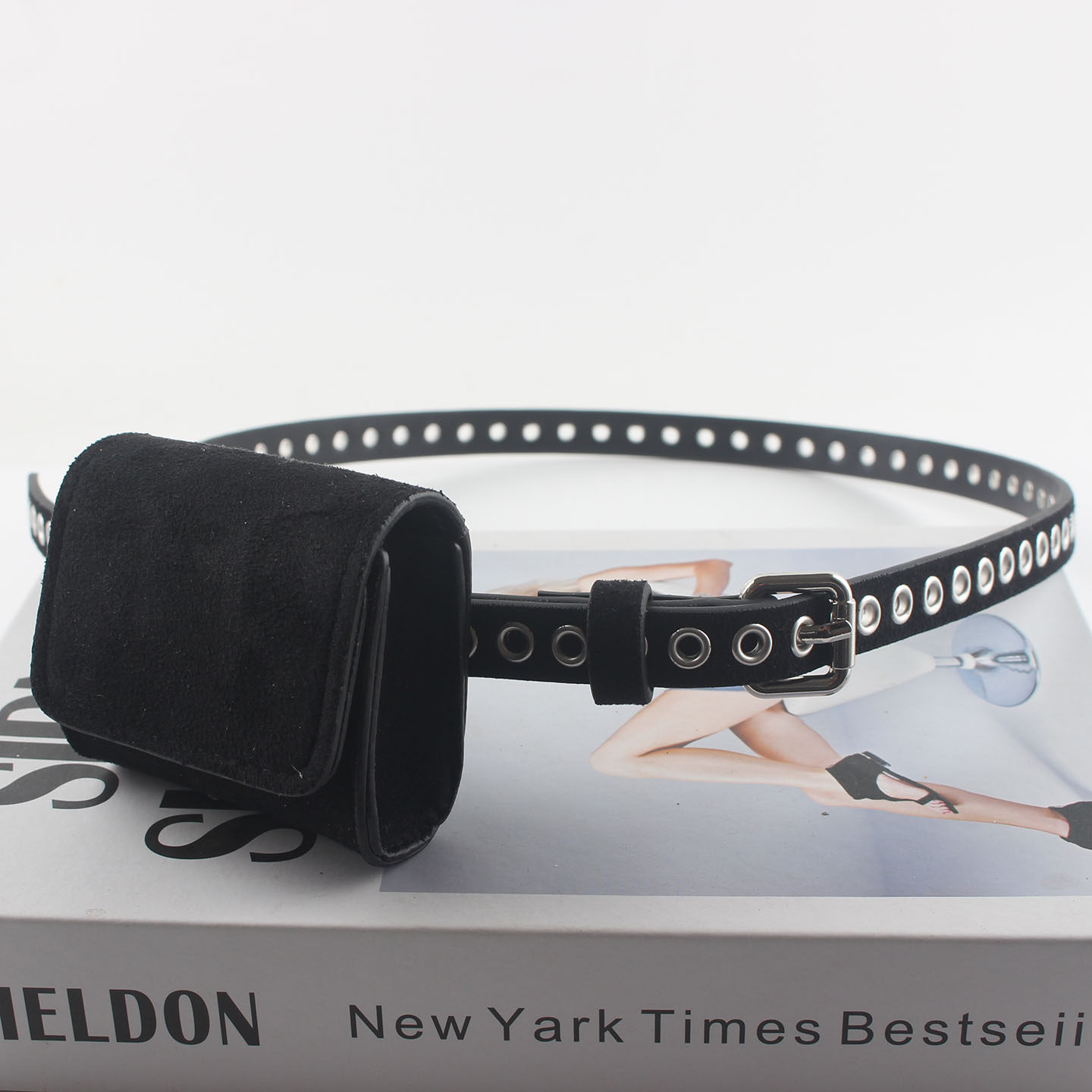 韩国爆款小馒头四方形真皮牛皮汽眼针眼腰包小孩大人可用搭配皮带