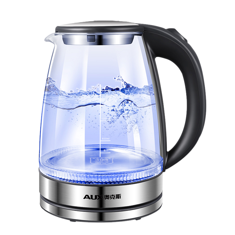 奥克斯电热水壶玻璃煲透明煮茶器