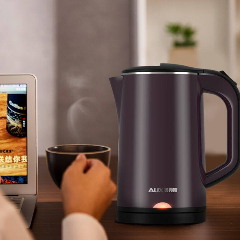 奥克斯电热水壶食品级不锈钢大容量家用烧水壶煲水煮茶壶自动断电
