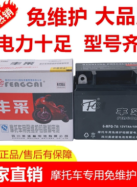 12V摩托车5A7A9A电池弯梁车干电池蓄电池免维护摩托车通用电池