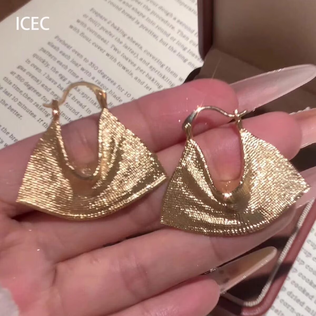 复古老钱风超闪钱袋子耳环耳扣女