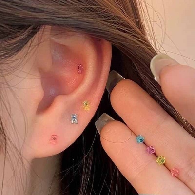 多巴胺彩色耳棒树脂耳钉养耳洞女
