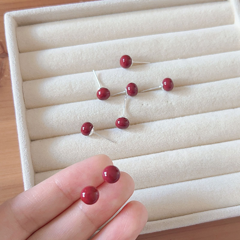 s925银针耳钉小众设计感