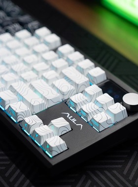 狼蛛S87PRO机械键盘客制化黑莓粉等高线侧刻gasket结构游戏麻将音