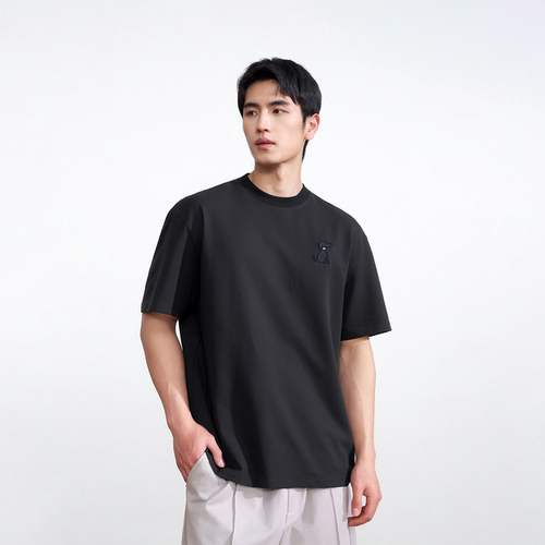 7A抗菌华夫格绣花小狗T恤