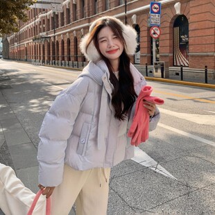 官网女装夏易菲浅蓝色可拆卸针织连帽羽绒服女2026冬新款韩系休闲