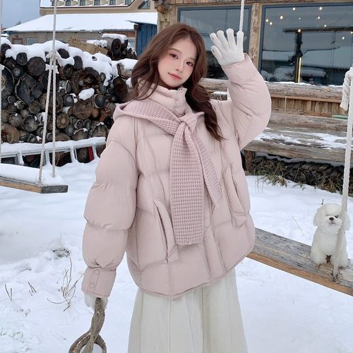 官网女装夏易菲韩系甜美粉色泡芙羽绒服女2025冬季新款巨好看针织