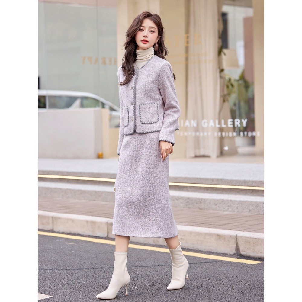 官网女装夏易菲法式小香风甜美套装裙女2026春秋新款时髦名媛羊毛,女装/女士精品,时尚套装,淘宝优惠券,粉丝福利购,淘宝优惠卷