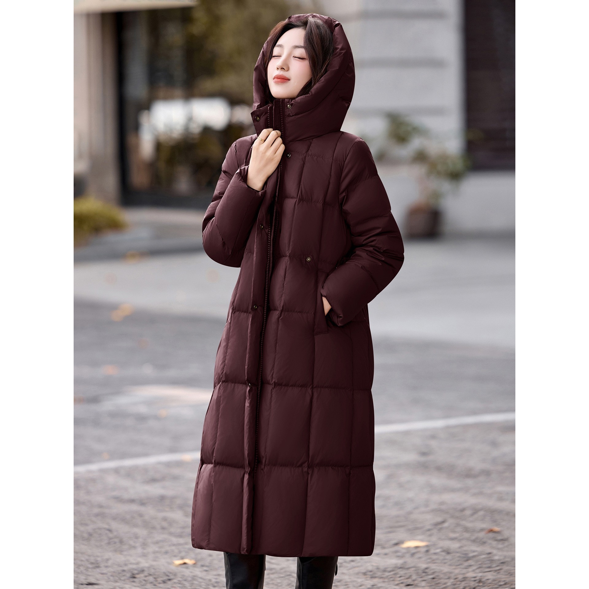 官网女装夏易菲知性风羽绒服2026冬季新款肌理感设计感时尚百搭连,女装/女士精品,羽绒服,淘宝优惠券,粉丝福利购,淘宝优惠卷