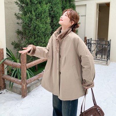 官网女装夏易菲卡其色工装羽绒服女冬新款2026新款巨好看的90白鸭