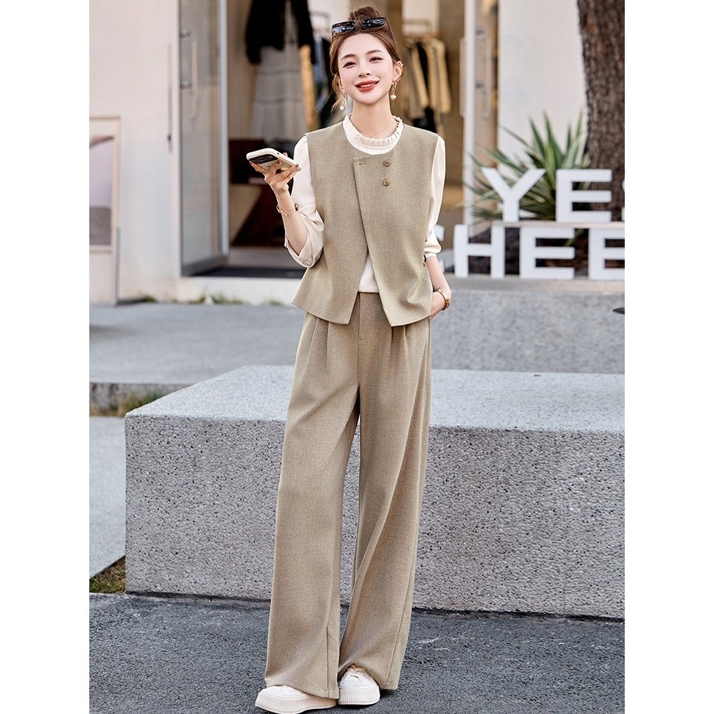 官网女装夏易菲优雅风西装套装女2026秋季新款衬衫马甲穿搭一整套,女装/女士精品,时尚套装,淘宝优惠券,粉丝福利购,淘宝优惠卷