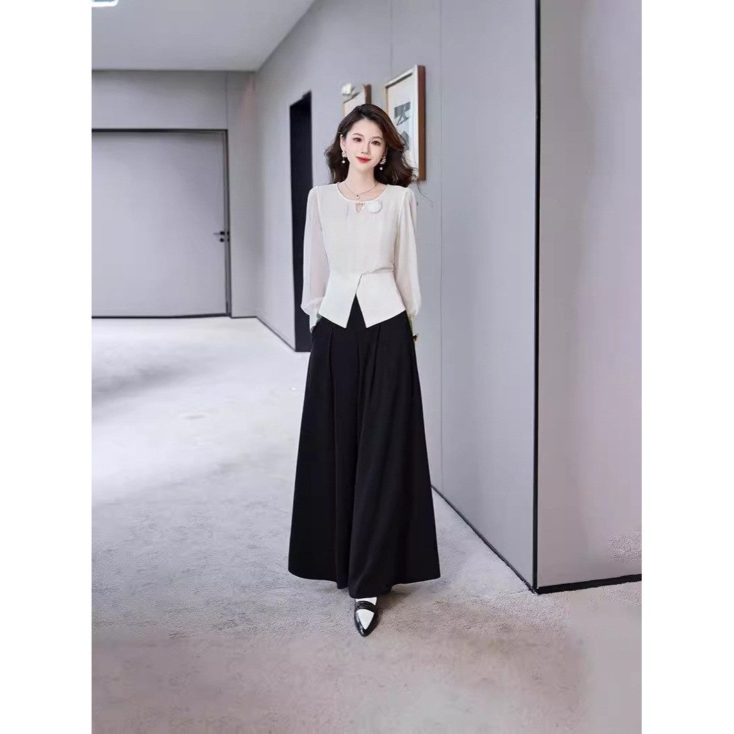 官网女装夏易菲时尚套装2026秋季新款长袖衬衫气质上衣阔腿裤长裤,女装/女士精品,大码套装,淘宝优惠券,粉丝福利购,淘宝优惠卷