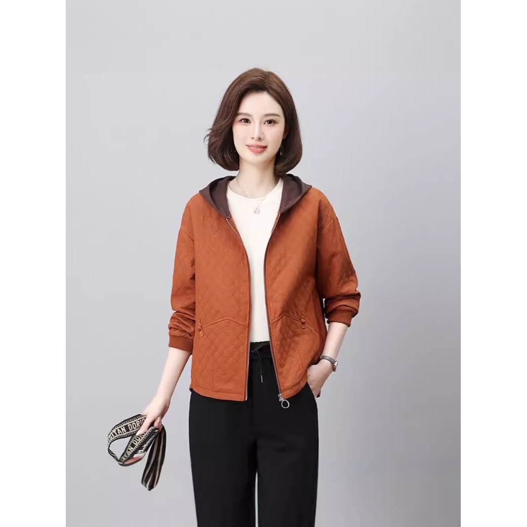 官网女装夏易菲2026秋季中老年时尚连帽外套短款妈妈装夹克上衣阔,女装/女士精品,时尚防晒服,淘宝优惠券,粉丝福利购,淘宝优惠卷