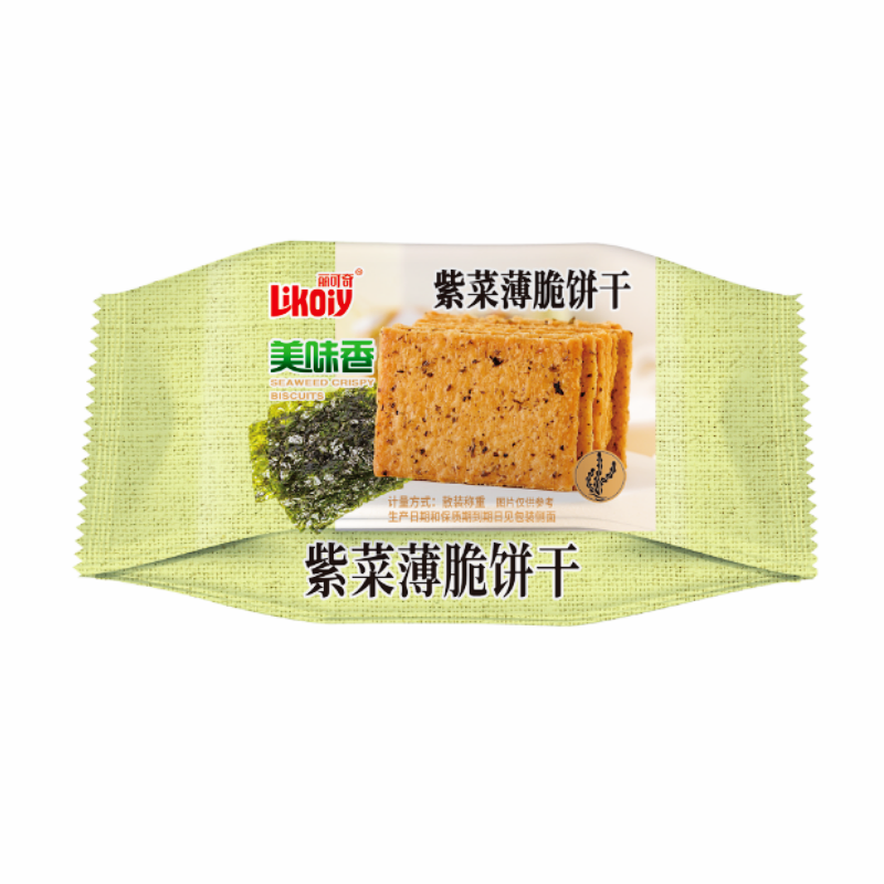丽可奇海苔薄脆饼干紫菜咸味酥脆饼干网红零食独立小包装散称食品