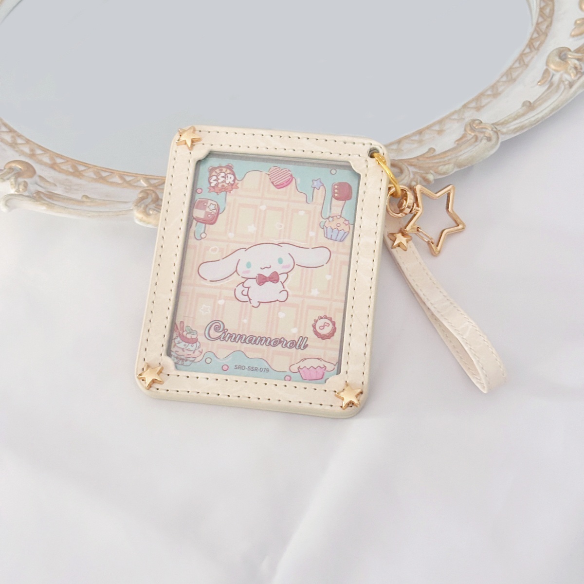 原创透明三寸小卡卡套挂件双面