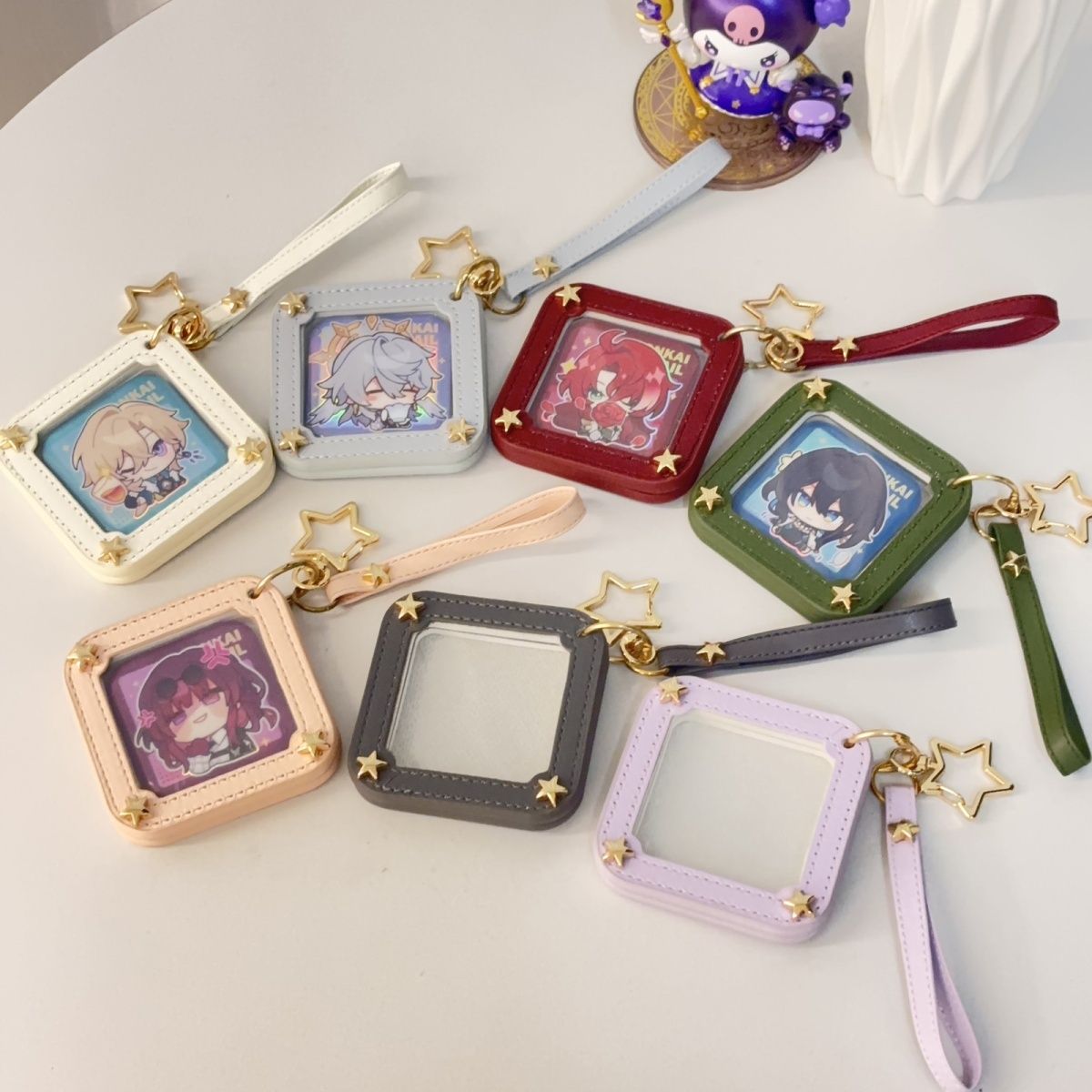 正方形吧唧保护套动漫徽章展示pvc吧唧包挂件卡包80×80 60×60