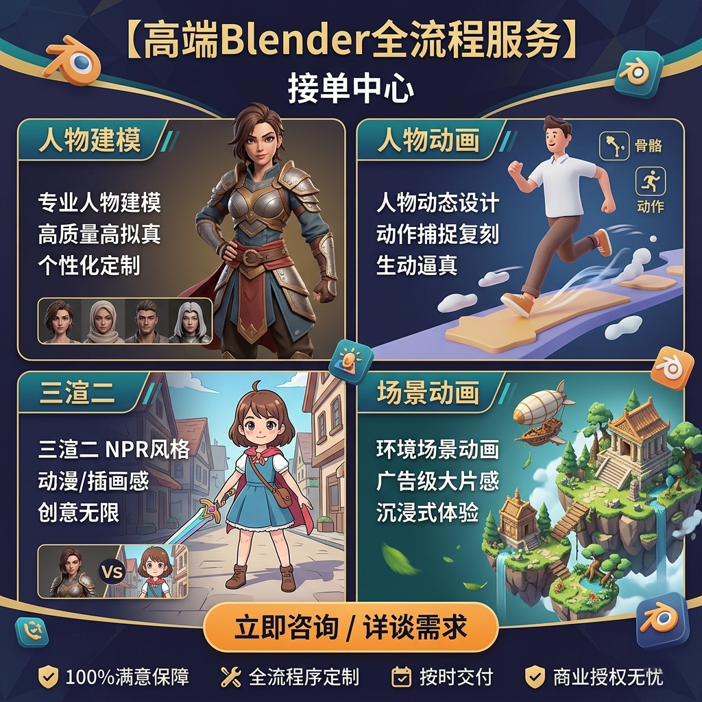 blender 3d建模may2D/3D绘图