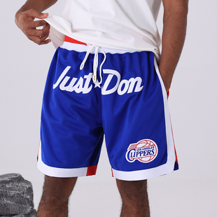 JustDon正品美式潮牌快船队篮球短裤夏季休闲运动高街五分裤男