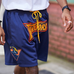 JUST DON 金州勇士高街篮球短裤男欧美潮牌宽松运动休闲五分裤男