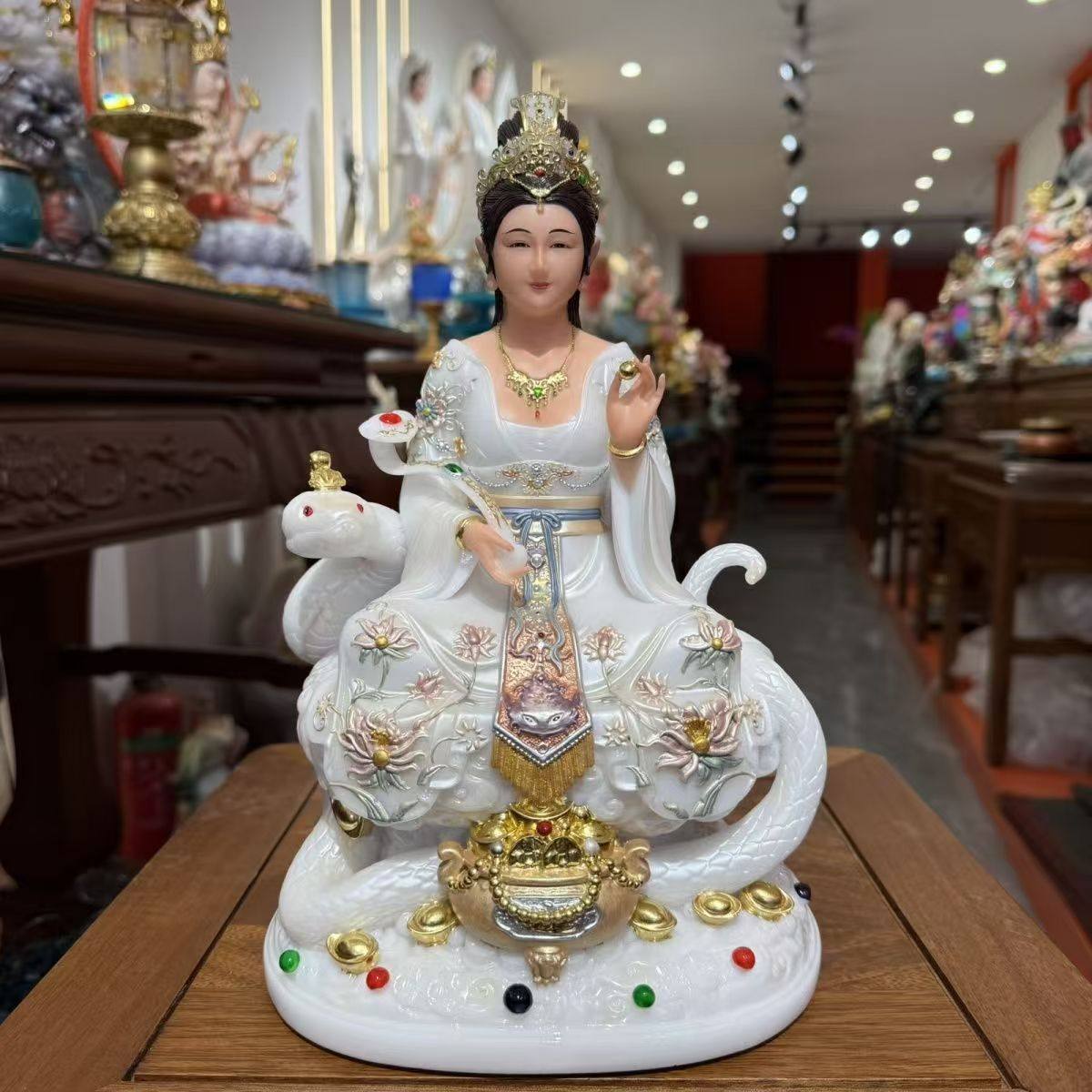 新款柳仙娘娘真身神像白蛇真身四大家族家用供奉摆件