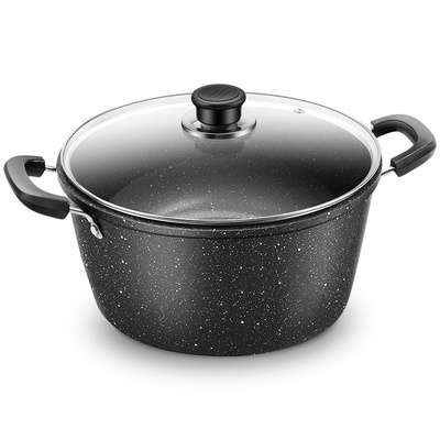 麦饭石汤锅不粘锅家用电磁炉煮锅韩式泡面拉面锅稀饭煮粥烧水锅