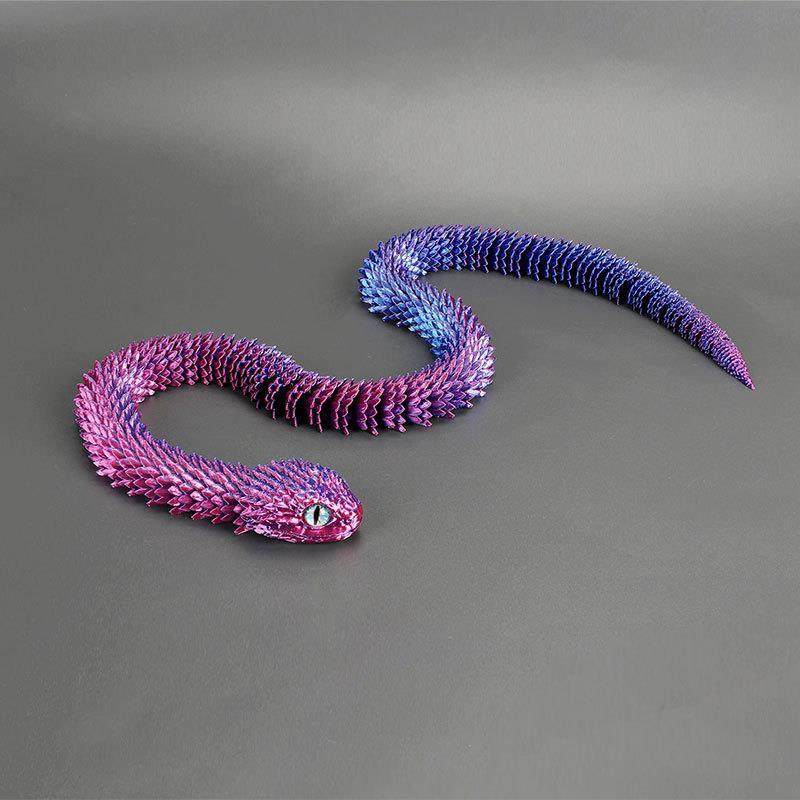 。网红3d打印龙玩具蝰蛇夜光仿真动物模型摆件三地假蛇玩偶关节可