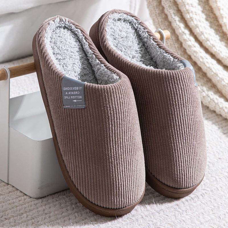 。冬季新款棉拖鞋女室内居家保暖防滑软底情侣可爱静音加绒拖鞋男