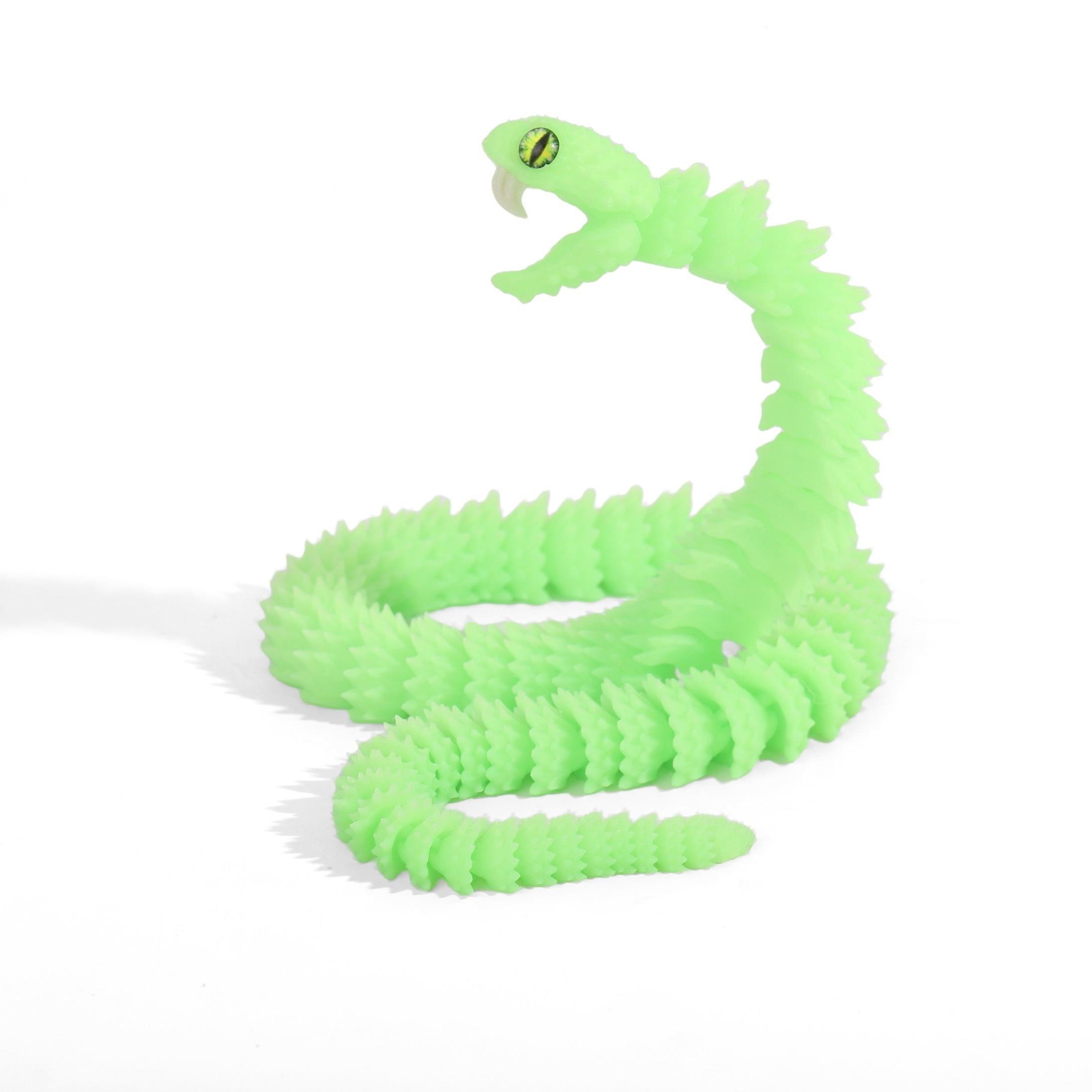 。3d打印獠牙蝰蛇牙齿可收缩玩具炫彩渐变仿真A手办模型摆件新年