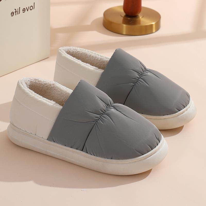 。冬季情侣棉拖鞋女包跟防水室内居家用保暖月子鞋防滑加厚底毛拖