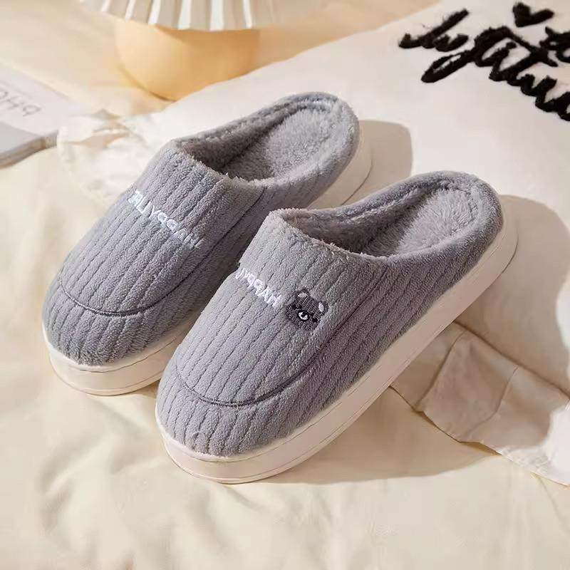 。棉拖鞋男士秋冬季款防滑室内家居新款时尚加绒保暖月子外穿男