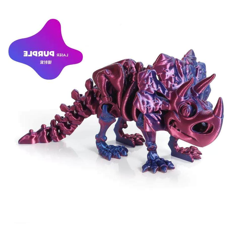 。3D打印三角龙骷髅恐龙装饰解压手办关节可动儿童新款暴龙创意玩